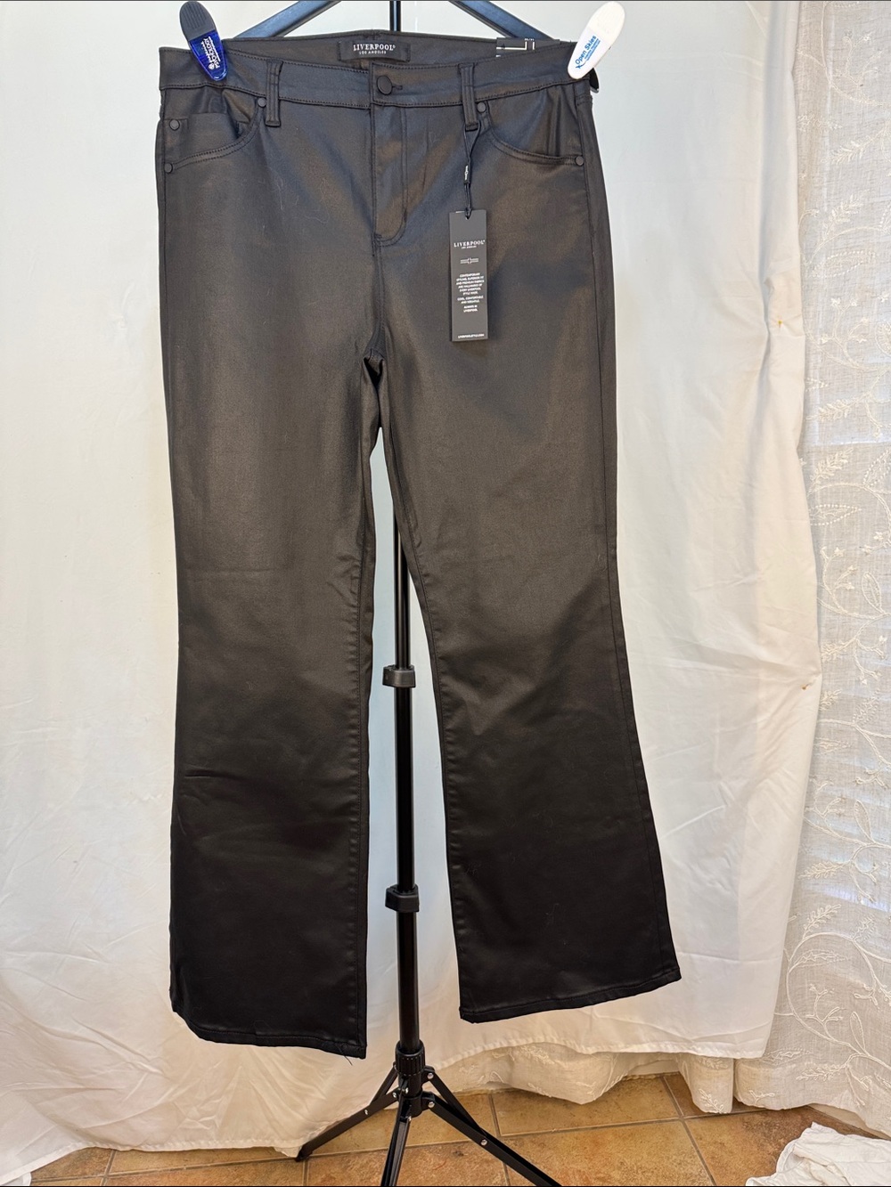 Liverpool Black Coated Flare Jeans